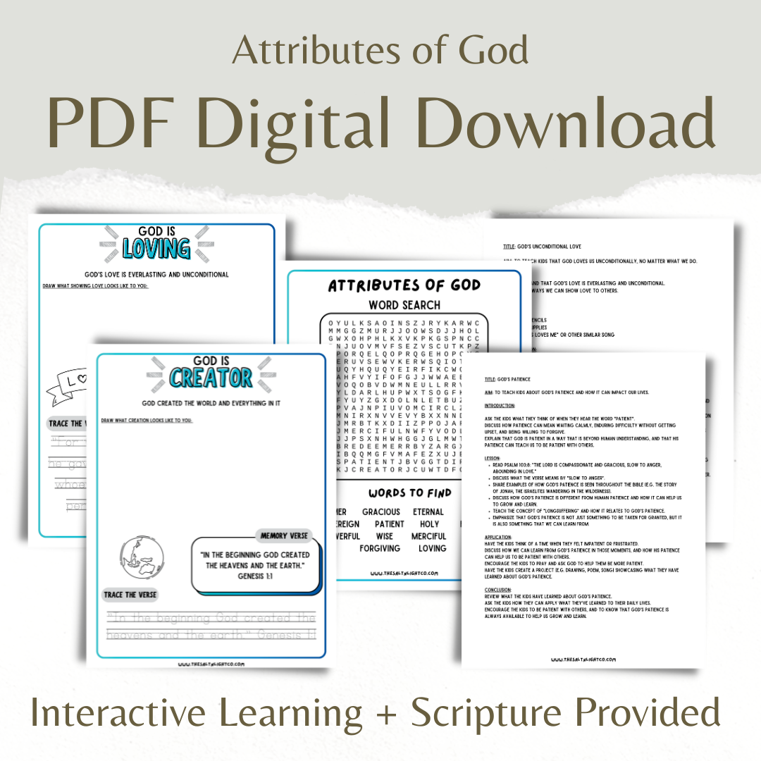 Attributes of God Worksheets