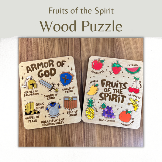 Fruit of the Spirit Wood Puzzle for Kids - Fun and Educational Toy