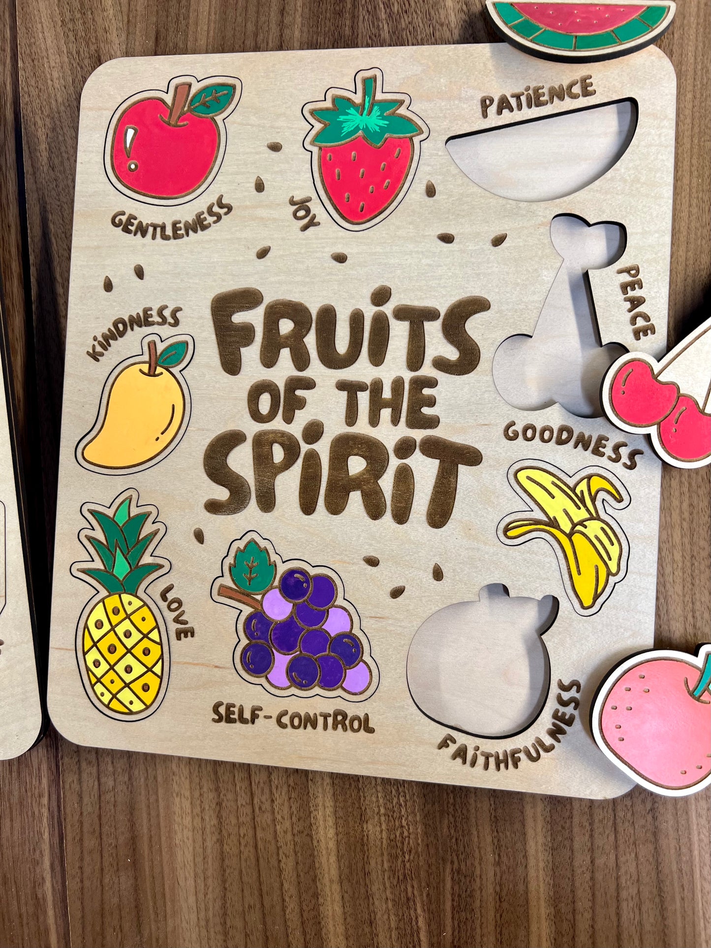 Fruit of the Spirit Wood Puzzle for Kids - Fun and Educational Toy