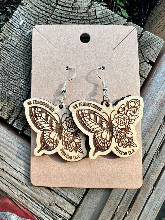 Be Transformed Wood Earrings