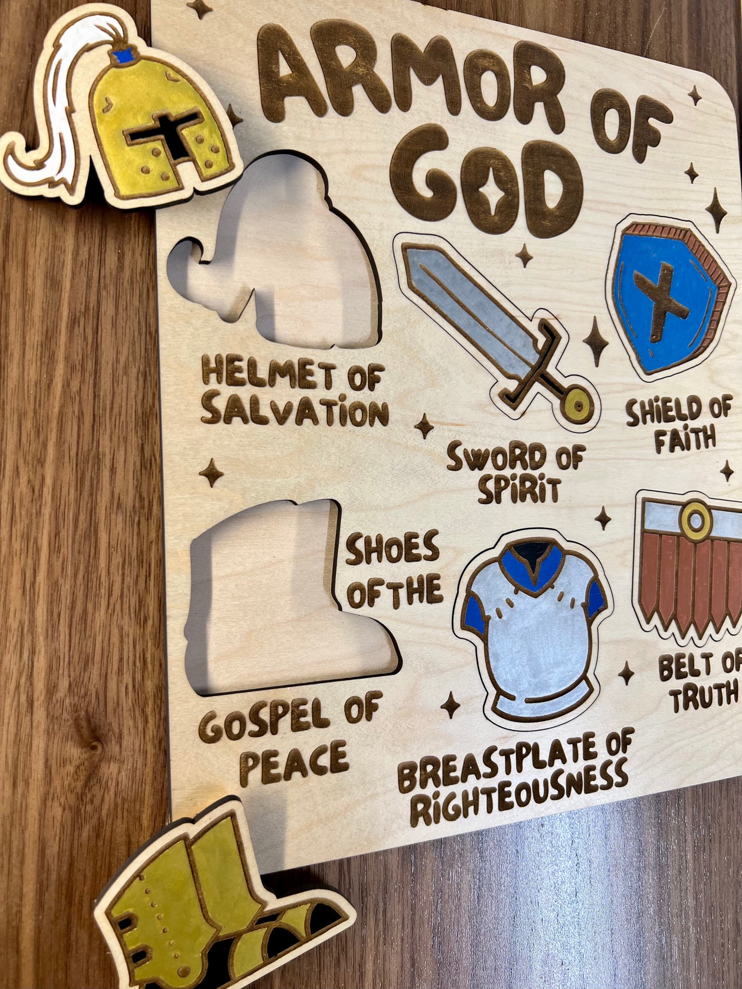 Armor of God Wood Puzzle - Inspire Courage and Faith in Kids