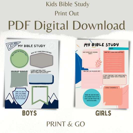 Kids Bible Study Printable