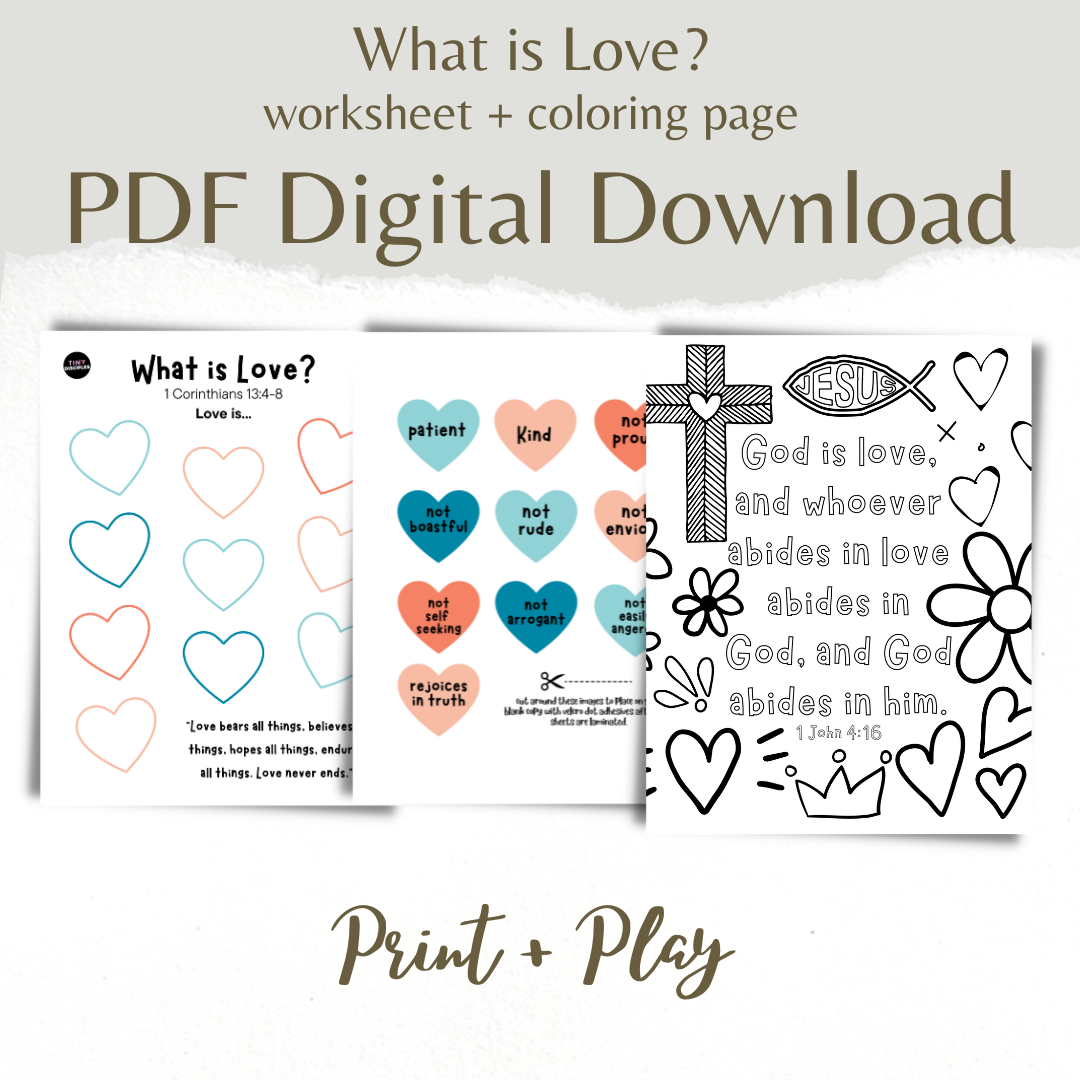 What is Love? Bible Worksheet and Coloring Page