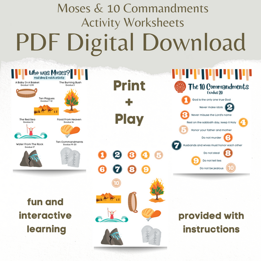 Moses and The 10 Commandments Activity Sheets