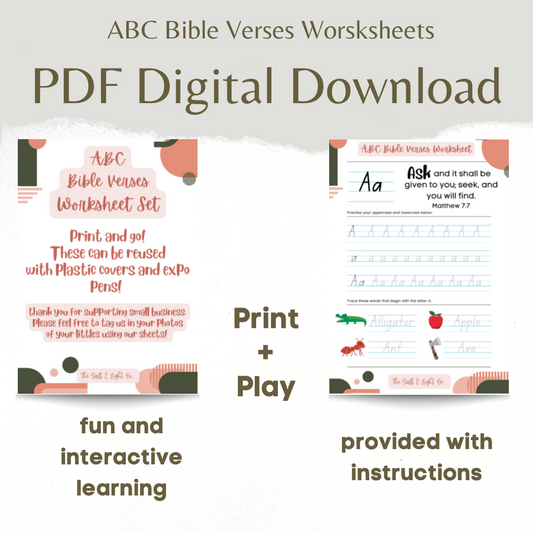 ABC Bible Verses Worksheet Set