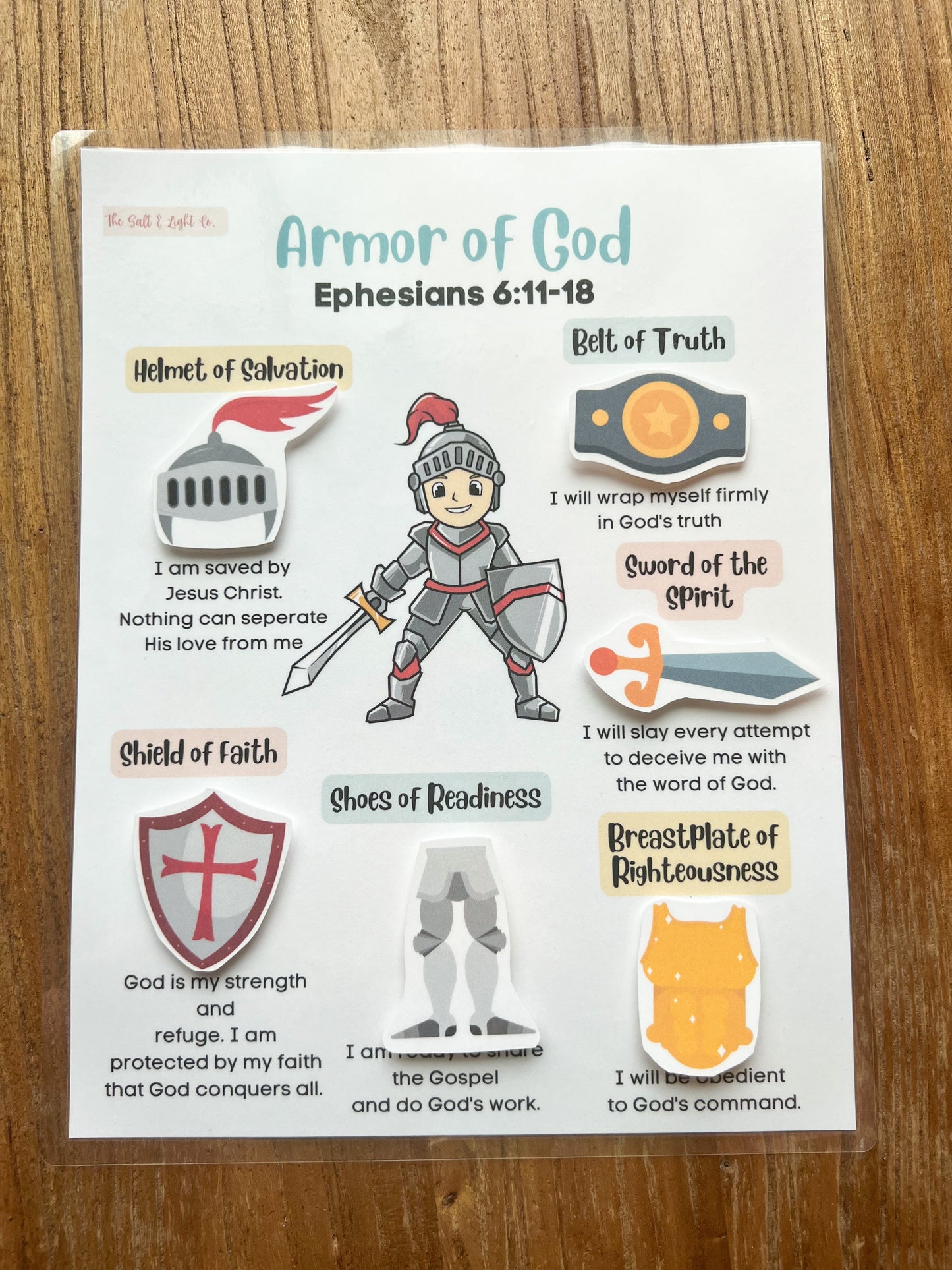 Spanish Version of Armor of God Activity Sheet