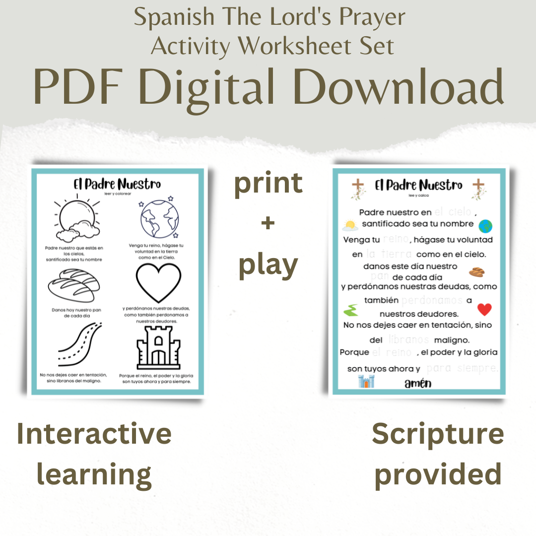 SPANISH version of The Lord's Prayer Activity Sheets